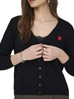Gilet noir uni avec une coupe droite et des manches longues