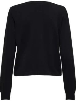 Gilet noir uni avec une coupe droite et des manches longues