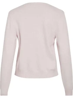 Gilet rose uni court avec une coupe droite et des manches longues