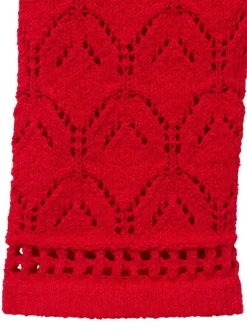 Gilet rouge uni avec un col v à coupe droite et une fermeture boutonnée