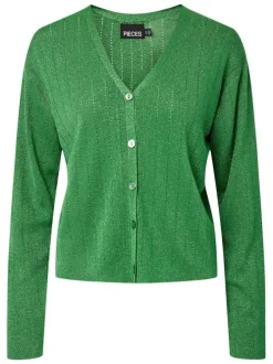 Gilet vert uni avec une coupe droite et des manches longues