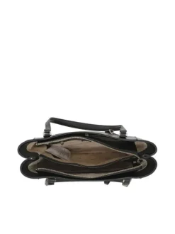 Grand sac porté épaule noir uni lisse avec deux grandes anses