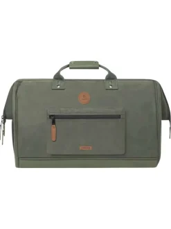 Grand sac weekender kaki uni 2en1 avec une pochette zippée réversible