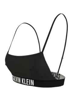 Haut de maillot de bain Ht Maill.Bain noir fantaisie avec une coupe slim et des manches à bretelles fines