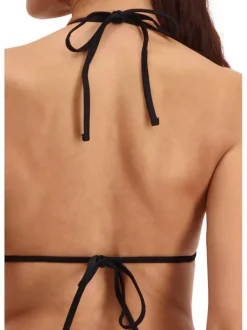 Haut de maillot de bain multicolore fantaisie avec des liens à nouer au niveau de la nuque et du dos