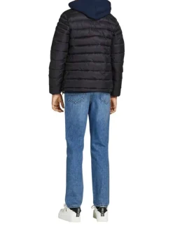 Jean 5 poches CLARK bleu coupe regular fit avec surpiqûres tabac et fermeture zippée et boutonnée