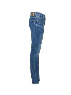 Jean bleu en coton avec une coupe skinny et étiquette d'authentification