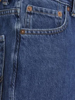 Jean Chris bleu uni avec une coupe droite et un passant pour la ceinture