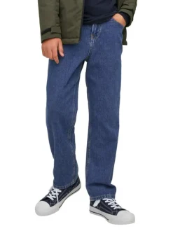 Jean Chris bleu uni avec une coupe droite et un passant pour la ceinture
