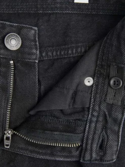 Jean Clark noir uni en coton avec une coupe regular fit et 5 poches