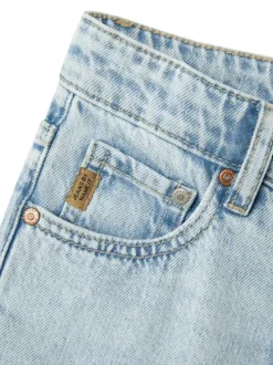 Jean en coton bleu stone uni à coupe regular fit et à taille mi-haute