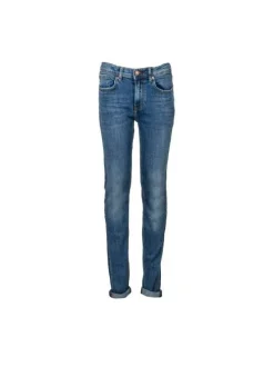 Jean en coton indigo à coupe skinny avec étiquette d'authentification