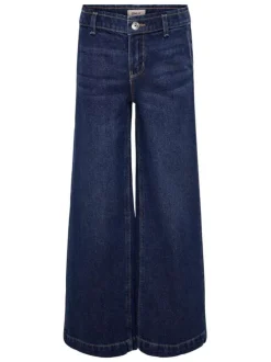 Jean en coton indigo avec une coupe droite et plusieurs poches