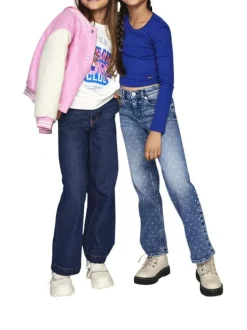 Jean en coton indigo avec une coupe droite et plusieurs poches