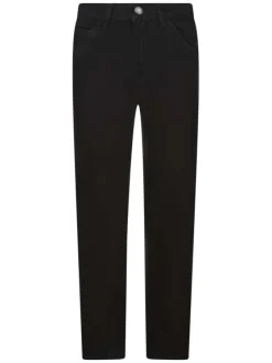 Jean en coton noir uni coupe slim avec des poches façon cargo