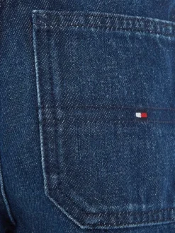 Jean en coton nuit uni avec une coupe bootcut et poches plaquées à l'avant