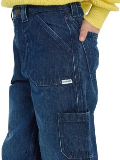 Jean en coton nuit uni avec une coupe bootcut et poches plaquées à l'avant