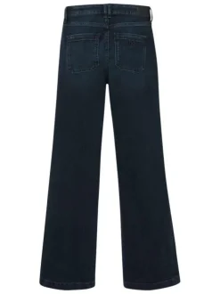 Jean en coton nuit uni avec une coupe bootcut et des poches
