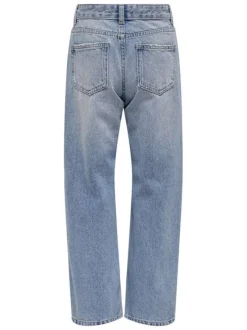 Jean en coton stone uni à fermeture zippée et bouton avec effet usé