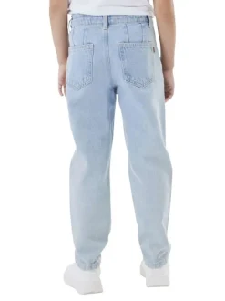 Jean en coton stone uni avec une coupe regular fit et poches latérales