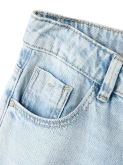 Jean en coton stone uni pourvu d'une coupe droite et d'une taille ajustable