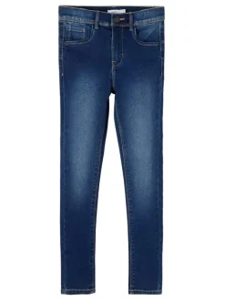 Jean indigo délavé coupe skinny