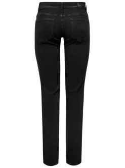 Jean Alicia en coton noir uni à coupe slim et taille intermédiaire