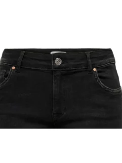 Jean Alicia en coton noir uni à coupe slim et taille intermédiaire