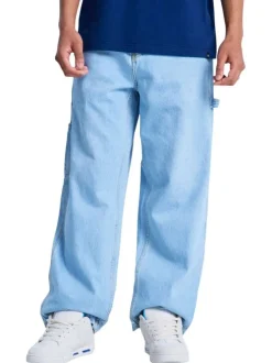 Jean baggy denim carpenter pant en coton stone uni avec une coupe bootcut