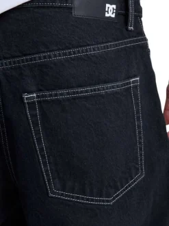 Jean Baggy Denim Pant en coton noir uni avec une coupe bootcut