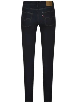 Jean 724 bleu brut uni avec une coupe slim et une taille haute
