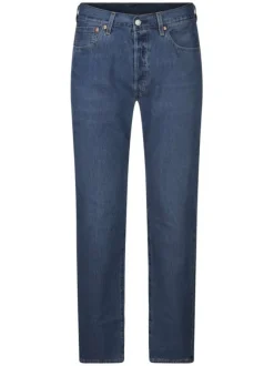 Jean 501 bleu délavé avec une coupe regular et une taille intermédiaire