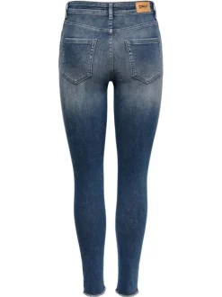 Jean bleu en coton avec une coupe skinny et étiquette d'authentification