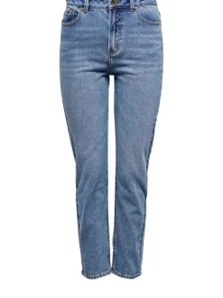 Jean bleu femme avec une coupe skinny uni et un patch d'authenticité