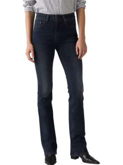 Jean 725™ bleu nuit à coupe droite avec un jacron noir à l'arrière