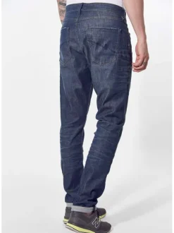Jean brut pour homme effet délavé en coton biologique coupe tapered DOURO