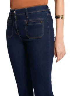 Jean brut uni avec une coupe bootcut et un taille haute à zip et à bouton