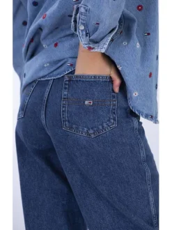 Jean Callie indigo en coton uni coupe droite