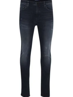 Jean Écho Skinny en coton mélangé nuit uni coupe skinny
