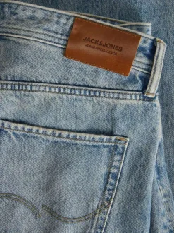 Jean Chris en coton mélangé bleu avec une coupe droite et un zip de fermeture