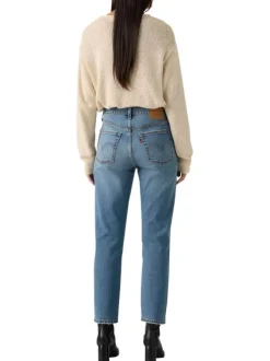 Jean 501® coupe droite en coton mélangé bleu pourvu de poches plaquées