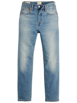 Jean 501® coupe droite en coton mélangé bleu pourvu de poches plaquées
