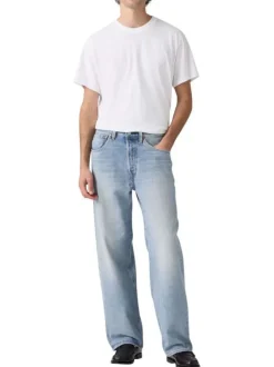 Jean 501® coupe droite en coton stone pourvu de poches plaquées
