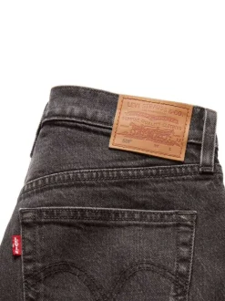 Jean 501® Crop en coton anthracite délavé avec coupe droite et rivets cuivrés