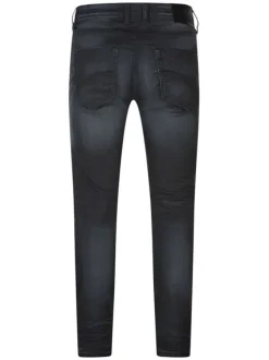Jean Daxko ardoise enduit à coupe slim en coton avec logos de la marque