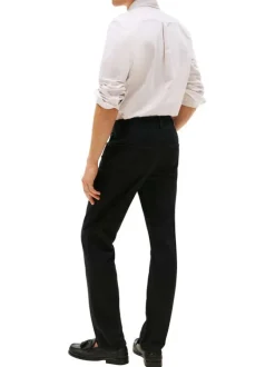 Jean Denton en coton noir coupe regular avec des passants pour la ceinture