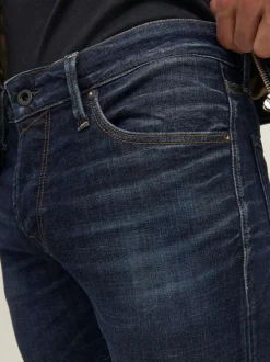 Jean délavé Glenn en coton mélangé indigo coupe slim fit avec 5 poches