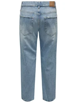 Jean Edge Loose en coton stone uni avec une coupe regular fit et 5 poches