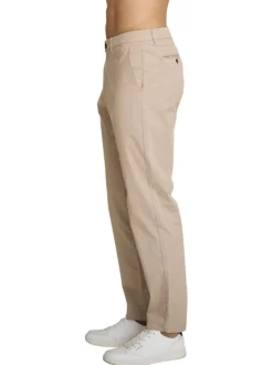 Jean en coton beige à coupe ajustée pourvu de multiples poches
