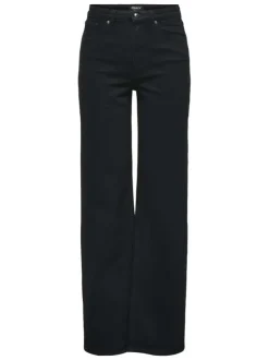 Jean en coton biologique noir avec une coupe bootcut et des passants